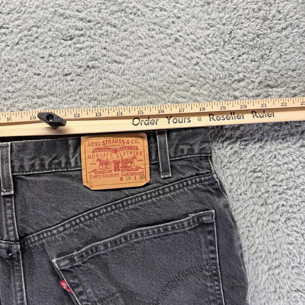Vintage‎ Levi's Jeans Men 36x30 Black Cotton Denim Straight Relaxed Travel Baggy